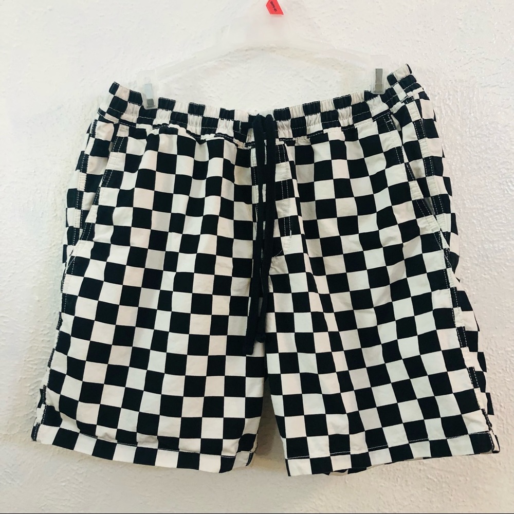 Vans Black & White Checkerboard Athletic Shorts - Picture 2 of 9